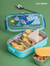 2 partition 700ml Lunch Box Stainless Steel with Spoon & container with lid