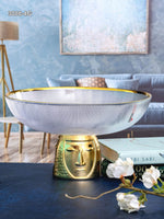 Glass Fruit Bowl with Gold Line