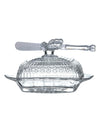 Glass Butter Dish With Lid & Knife Set of 2pcs