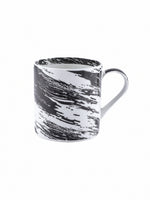 Bone China Coffee Mug Set with Inner Chain & Black Design. ( Set of 6 Cup )