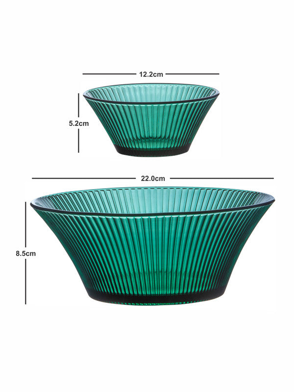 Goodhomes Colored Glass Bowl Set (Set of 2pcs Small Bowl & 1pc Large Bowl) BZ04-L3