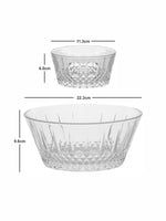 Goodhomes Glass Serving Bowl (Set of 1pc Large Bowl & 6pcs Small Bowl)