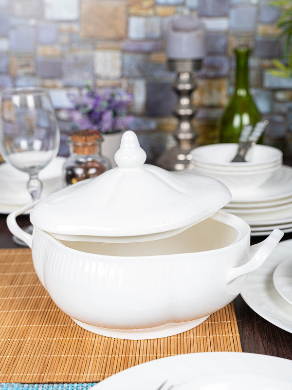 Donga Set White Ceramic Serving Dishes White Ceramic Serving Bowls - Main Image