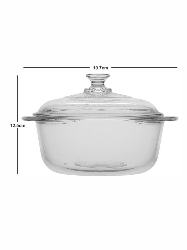 Goodhomes Round Glass Serving Bowl with Glass Lid