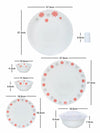 Cello Opalware Dinner Set With Print (Set Of 6Pcs Dinner Plate, 6Pcs Quarter Plate, 6Pcs Veg. Bowl, 6Pcs Soup Bowl, 1Pc Round Platter, 2Pcs Salt & Pepper, 2Pcs Serving Bowl & 2Pcs Lid)