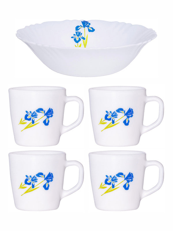 Opalware Regalia Gift Set of 4pcs Ricca Mug & 1pc Multipurpose Bowl