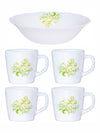 Opalware Regalia Gift Set of 4pcs Ricca Mug & 1pc Multipurpose Bowl