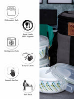 Cello Opalware Imperial Lunch Box with Jacket (Set of 3pcs Container with Lid & 1pc Jacket)