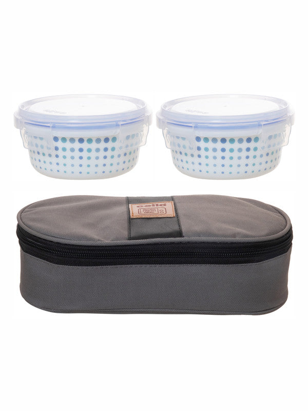 Cello Opalware Imperial Lunch Box with Jacket (Set of 2pcs Container with Lid & 1pc Jacket)
