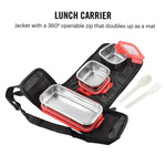 Cello Max Fresh Foodzone Lunch Box, 355mlx2 + 570mlx1 and Jacket, Red