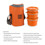 Cello Max Fresh Hot Wave Plastic Lunch Box (Orange, 225ml, 375ml and 550ml)