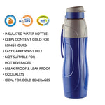 Cello Puro Plastic Sports Insulated Water Bottle, 600 ml, Set of 4, Assorted