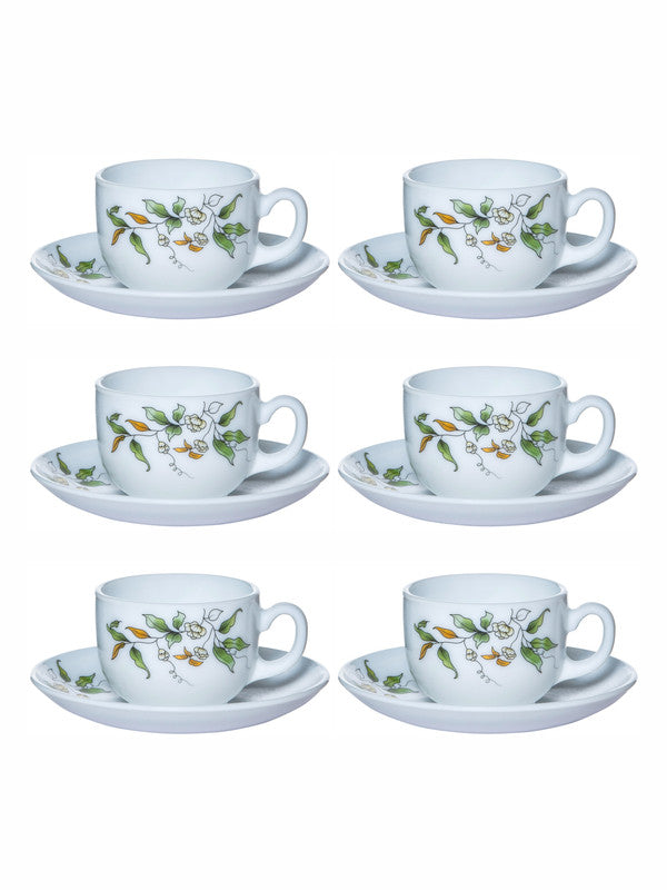 Cello Opalware Royale Costa Cup Saucer (set of 6pcs Cup & 6pcs Saucer)