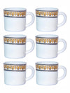 Cello Opalware Solitaire Tea/Coffee Mug (Set Of 6Pcs)