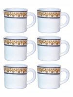 Cello Opalware Solitaire Tea/Coffee Mug (Set Of 6Pcs)