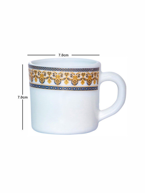 Cello Opalware Solitaire Tea/Coffee Mug (Set Of 6Pcs)