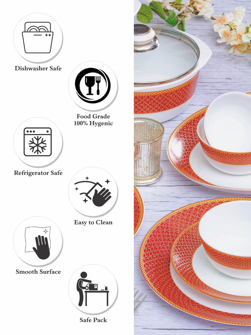 Cello Opalware Dinner Set With Print (Set Of 6Pcs Dinner Plate