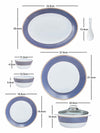 Cello Opalware Dinner Set with Print (Set of 6pcs Dinner Plate, 6pcs Quarter Plate, 6pcs Veg. Bowl, 6pcs Soup Bowl, 6pcs Spoons, 1pc Oval Platter, 2pcs Casserole & 2pcs Glass Lid)