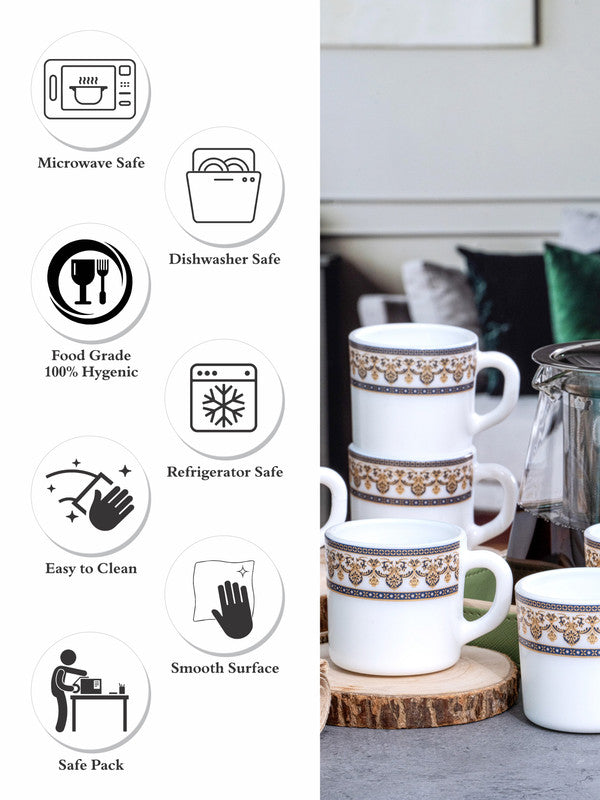Opalware Tea/Coffee Mug Set of 12pcs