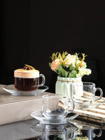 Goodhomes Glass Tea/Coffee Cup Saucer (Set of 6pcs Cup & 6pcs Saucer)