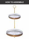 Goodhomes Porcelain Cake Stand  with Gold Print