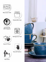 Stoneware Tea/Coffee Cup & Saucer set (Set of 4pcs Cup & 4pcs Saucer)