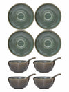 Ceramics Soup Set with Saucer (Set of Bowl 4pcs, Saucer 4pcs & Spoon 4pcs)