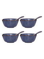 Ceramics Soup Set of Bowl 4pcs & Spoon 4pcs)