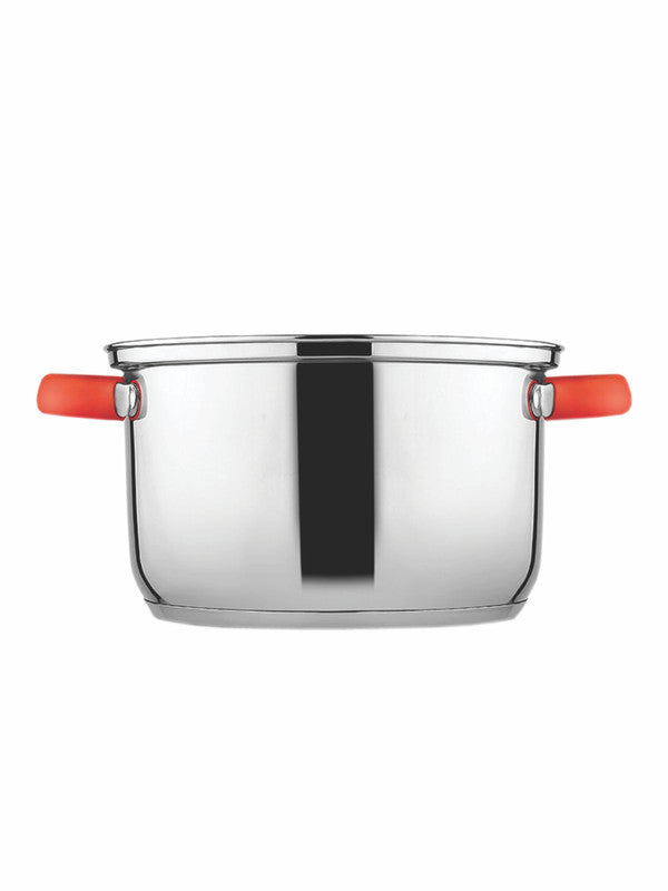 Stainless Steel Elegance Deep Casserole with Handle & Glass Lid (Set of 2pcs)