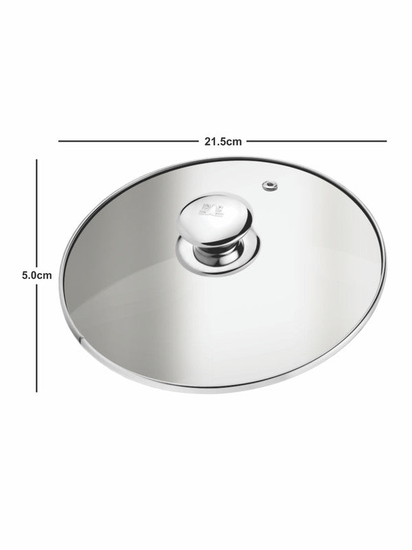 Stainless Steel Elegance Deep Casserole with Handle & Glass Lid (Set of 2pcs)