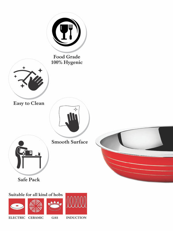Stainless Steel Paradise Fry Pan with Handle  CWSS22FP03
