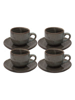 Designer Stoneware Cup Saucer Set (Set of 8 pcs)