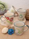 Designer Stoneware Tea Cups/Coffee Mugs (Set of 4 pcs)