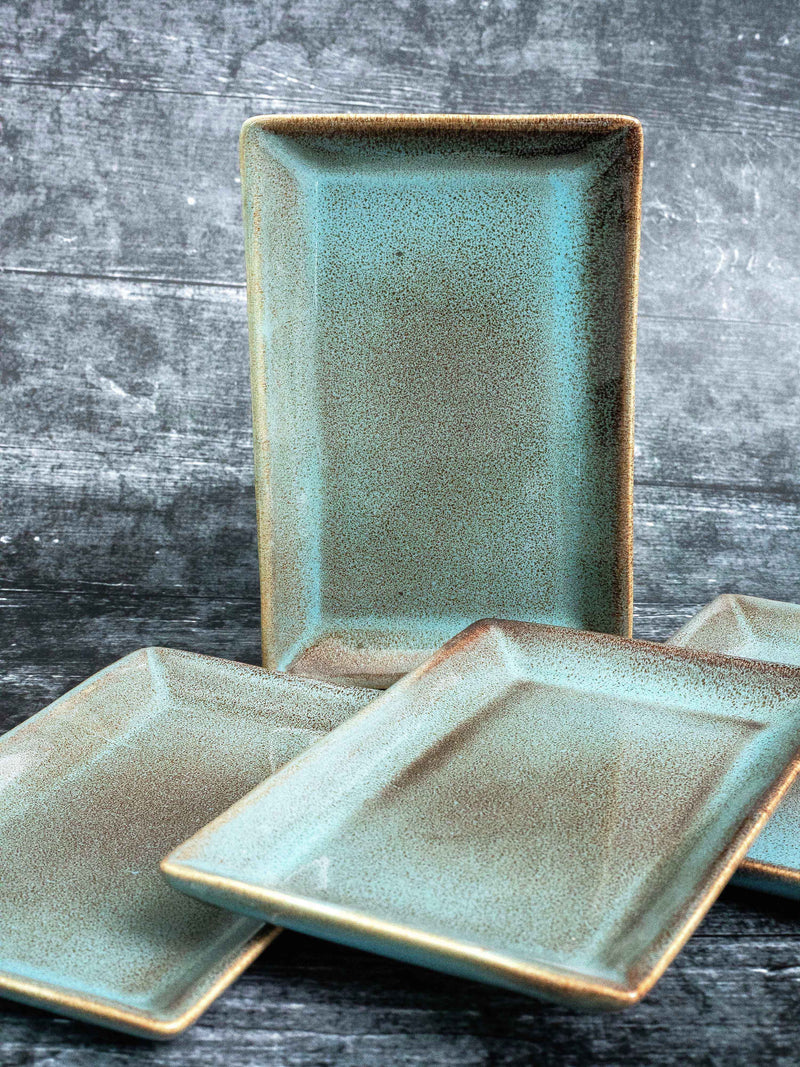 Goodhomes Designer Stoneware Rectangular Platter (Set Of 4Pcs)