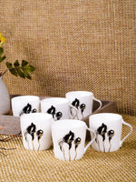 Coffee Mug Fine porcelain Mug with real gold print (Set of 6 Pcs)