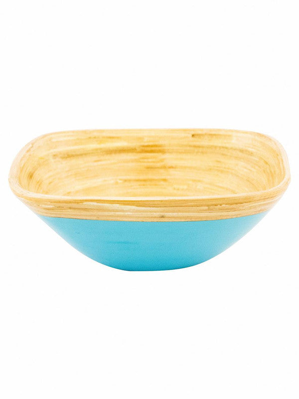 Square Bamboo Wood Bowl in Sky Blue Colour DT10677-M-Blue