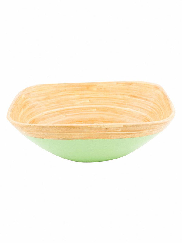 Square Bamboo Wood Bowl in Lime Green Colour DT10677-M-Green