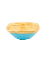 Square Bamboo Wood Bowls in Sky Blue Colour ( Set of 2)