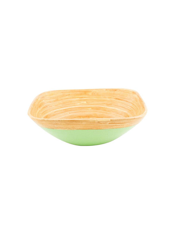 Square Bamboo Wood Bowls in Lime Green Colour ( Set of 2)