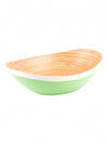 Oval Bamboo Wood Bowls in Lime Green Colour ( Set of 2)