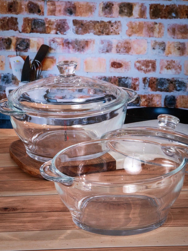 Goodhomes Glass Casserole with Lid (Set of 2pcs)