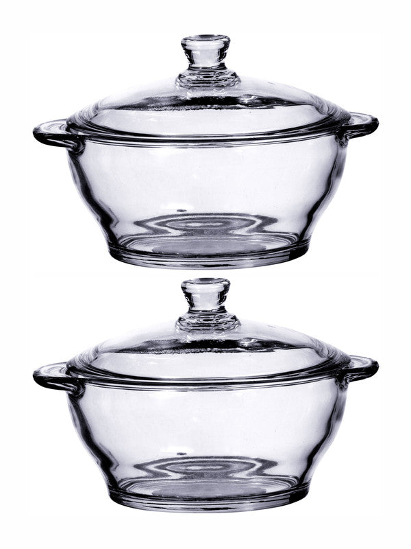 Goodhomes Glass Casserole with Lid (Set of 2pcs)