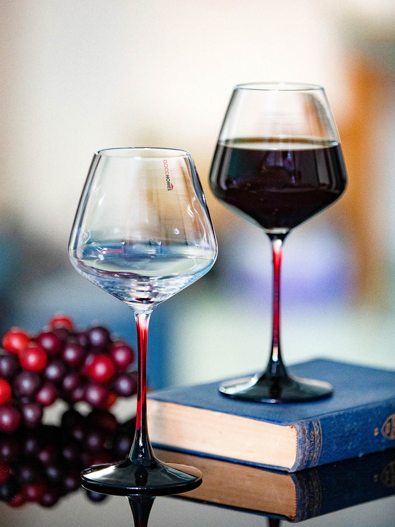 Goodhomes Glass Tumbler With Colored Stem (Set Of 2Pcs)
