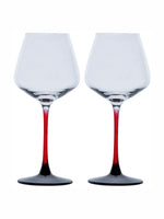 Goodhomes Glass Tumbler With Colored Stem (Set Of 2Pcs)