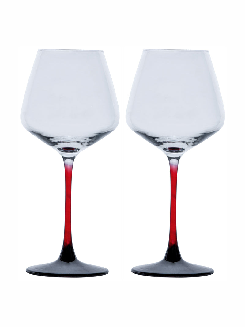 Goodhomes Glass Tumbler With Colored Stem (Set Of 2Pcs)
