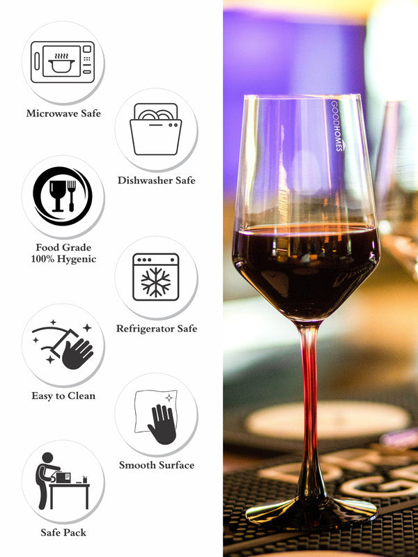 Goodhomes Color Stem Wine Glass 400ml (Set of 4pcs)