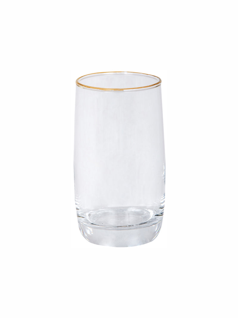 Goodhomes Glass Tumbler With Gold Line (Set Of 6Pcs)