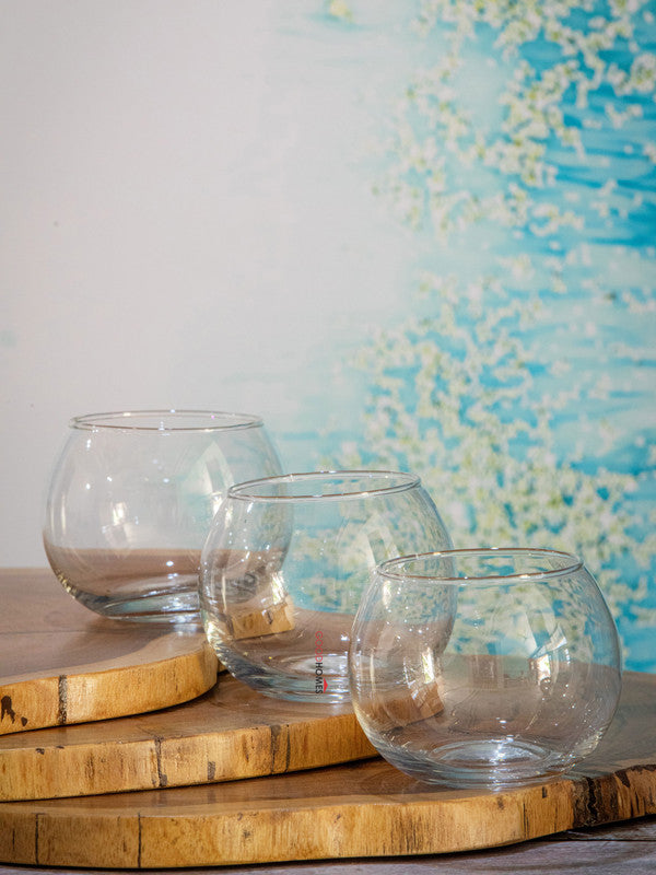 Goodhomes Clear Glass Flower Vase (Set of 3pcs)