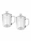 Goodhomes Glass Mug with Glass Lid (Set of 2pcs)