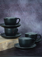 Goodhomes Stoneware tea / Coffee Cup Saucer (Set of 4pcs Cup & 4pcs Saucer)